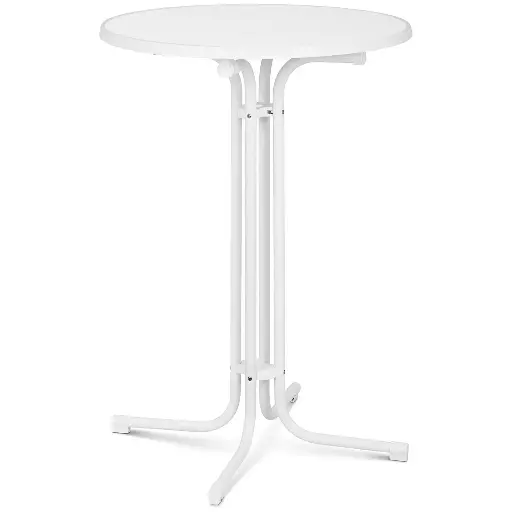 Stehtisch easy weiss 4-Fuss mit Klappgestell Ø80 cm H110 cm